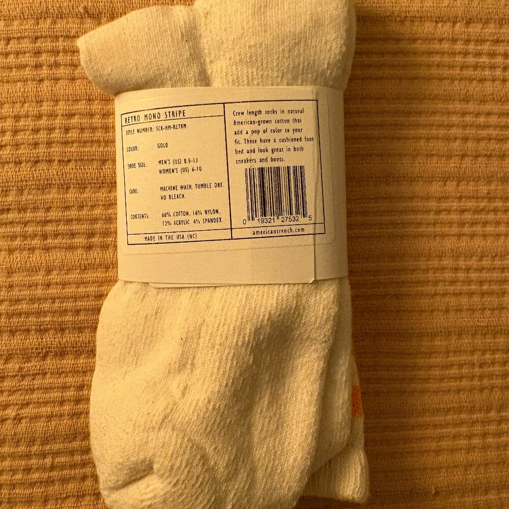 American Trench Retro Mono White Socks